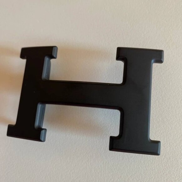Hermes Black H Belt Buckle 32mm Classy Matte Finish Authentic Designer - Picture 4 of 5